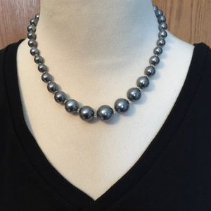 Metallic Grey beaded necklace